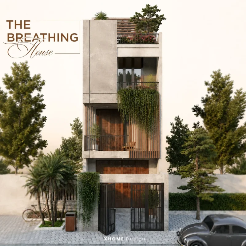 Thiết Kế Nhà Phố The Breathing House 3 Tầng Hiện Đại
