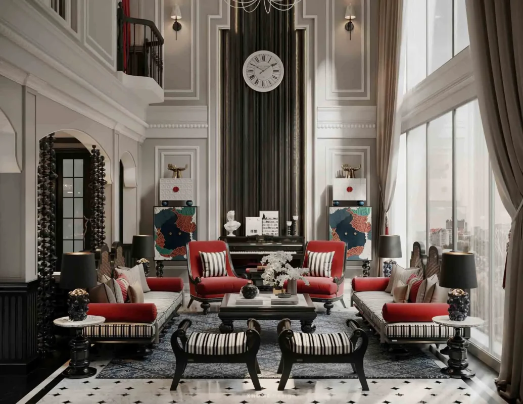 Thiết Kế Nội Thất Penthouse Noble Crystal 350M2 Indochine